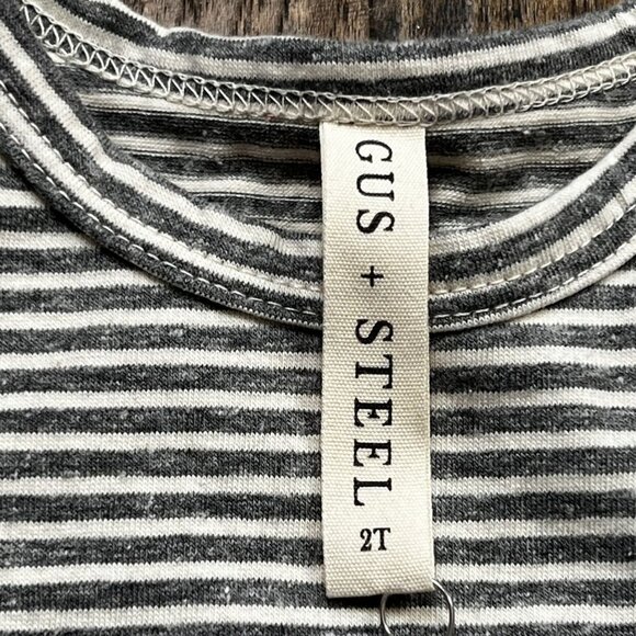 NWT Gus + Steel Narrow Stripe Short Sleeve Tee 2T - Picture 2 of 5